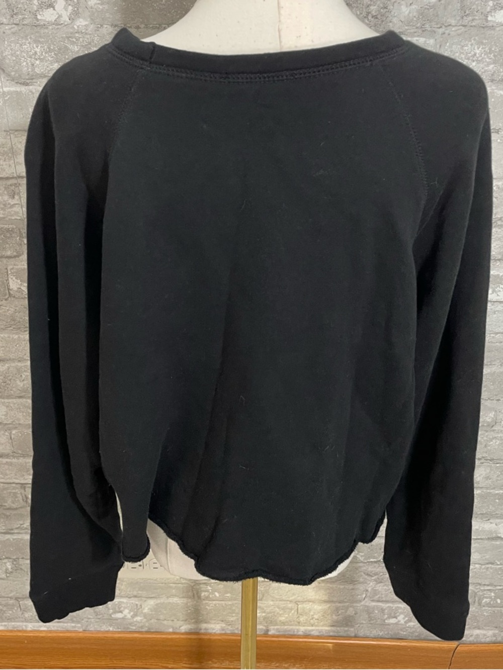 Zutter Black Fleece Sweatshirt with White Lace Bow Applique - Picture 3 of 5
